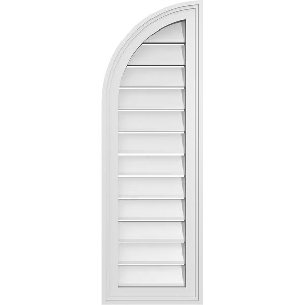 Quarter Round Top Left Surface Mount PVC Gable Vent w/ 2